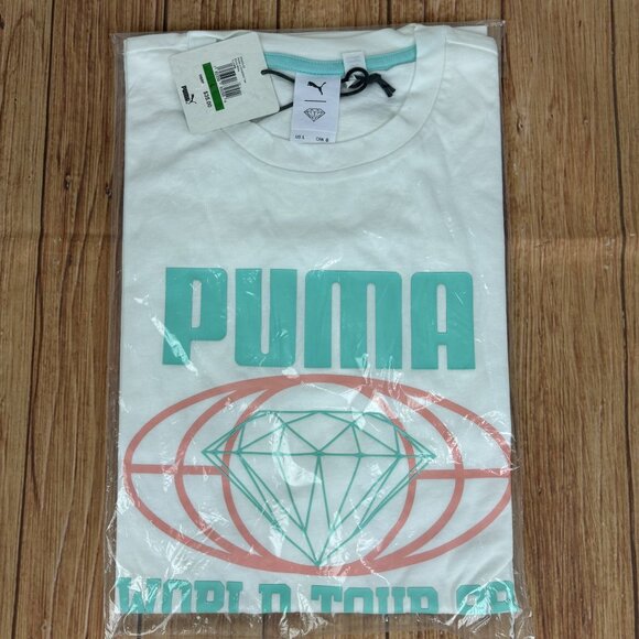 PUMA X DIAMOND  Mens T-Shirt - White - Size L - Picture 8 of 12